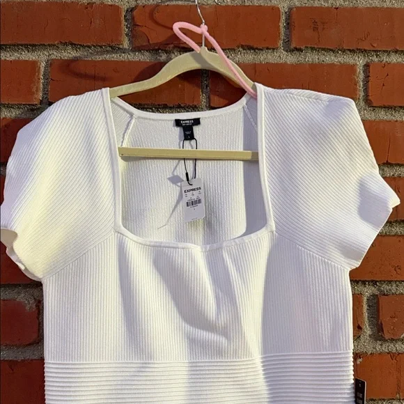 NEW WITH TAG Express Body Contour White Ribbed Dress - Picture 5 of 5